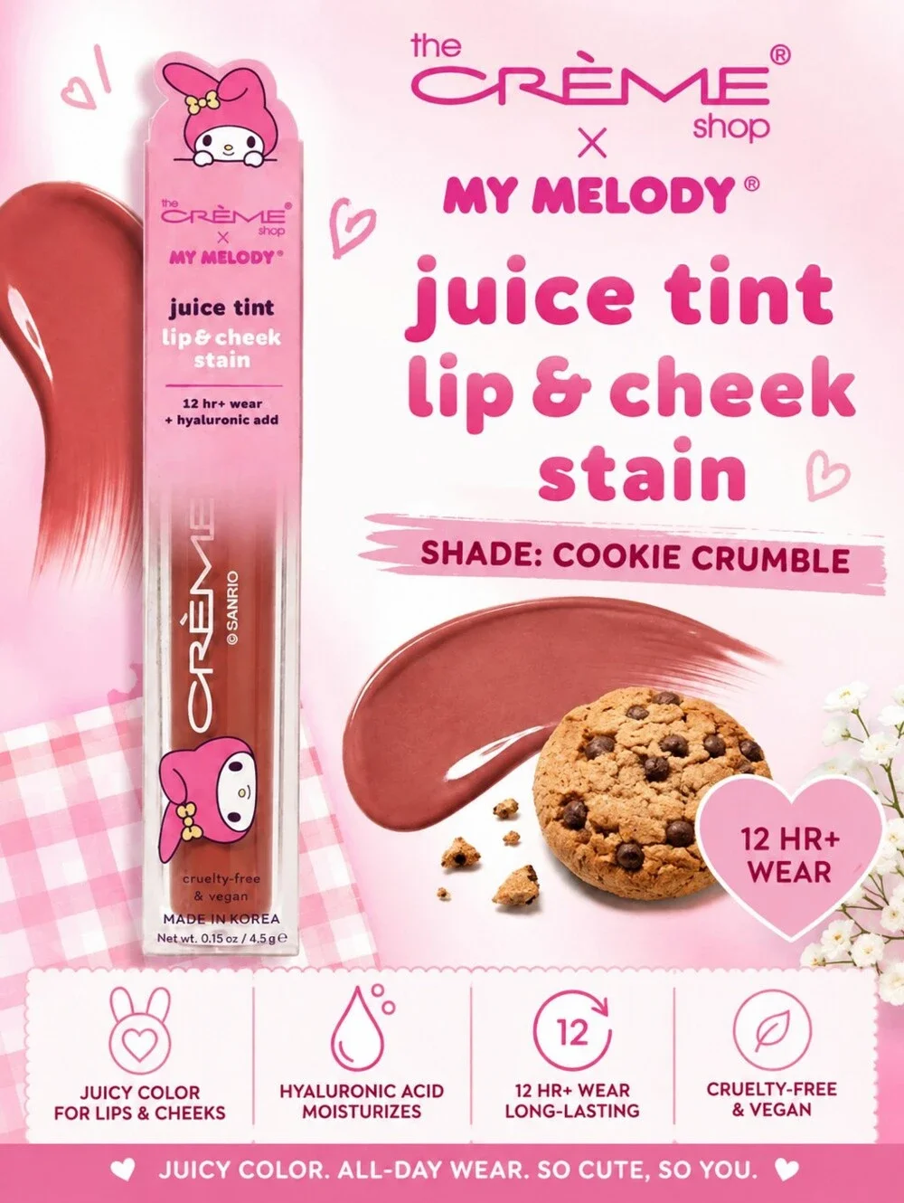 The Crème Shop x My Melody Juice Tint Lip & Cheek Stain In Cookie Crush